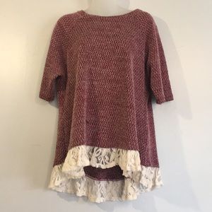 Liberty love sweater/shirt with lace detail